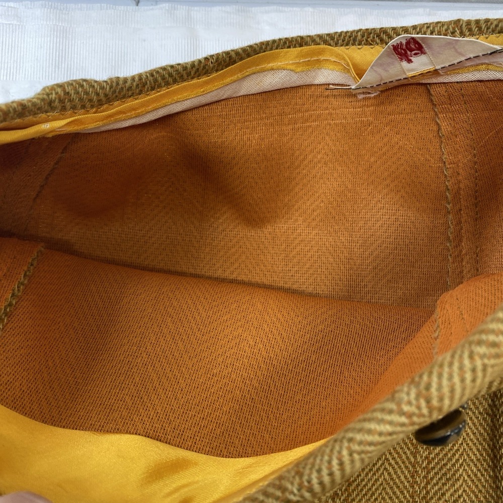 Vtg Juniorite Schoolgirl Skirt Herringbone Brown Chain Detail Preppy 24" Waist - Picture 6 of 11